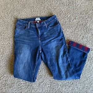 LL Bean regular fit size 8 flannel lined denim jeans